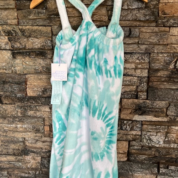 Turquoise Tie-Dye towel/robe Wrap Dress - Picture 4 of 11